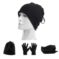 Winter football training gloves men's running scarf hat collar female children's sports fleece warm cold mask