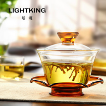 Ming Zun F-01 glass tea bowl Bowl set Gongfu tea three talent bowl large kung fu tea set home
