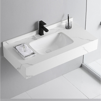 High-end rock plate one-piece basin Light luxury bathroom cabinet combination Wash basin Bathroom wash countertop custom size