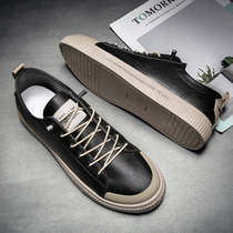 2021 autumn shoes with jeans male soil no shoelace board shoes a pedal lazy leather shoes driving casual shoes