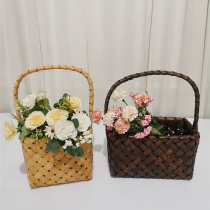 New Yilin craft pastoral Willow woven hand-woven flower basket wedding birthday companion basket ornaments