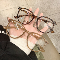 SELF-reserved section makeup ARTIFACT KOREAN RETRO BAO WEN flat mirror FEMALE RADIATION protection EYE PROTECTION THIN BROWN eyeglasses FRAME