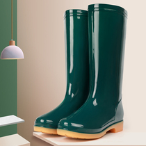 High Cylinder Rain Shoes Plus Suede Cotton Rain Shoes Rain Boots Waterproof Shoes Barrel Rubber Shoes Cover Shoes Water Boots Woman Adult Kitchen Warm Winter