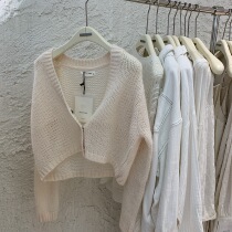 RETRO INTRO2022 spring South Korea gentle and lazy V collar wool mahew sweater womens cardio-hoodie jacket 2200