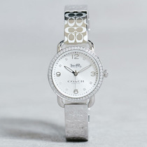 5Cgo Coach 14502765 Crystal Bangle Classic logo Strap Women Watch-Silver Taiwan Shipping