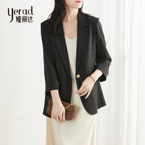Ya Lida Casual Suit Jacket Woman Thin 2022 Summer New Temperament Superior Sense Professional Black Western Suit