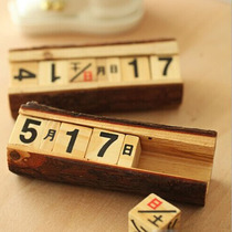 Studio 100 days shooting photography props retro nostalgic log calendar photo ornaments Creative Time date decoration
