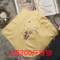 Large size belly 200 pounds female ancient embroidered Hanfu belly circumference halter embroidery ancient style suspender sexy fun pajamas