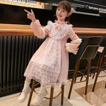 Girl Spring Dress Dress Dress 2022 New Spring Autumn Ocean Boy Dress Fluffy Children Skirt Little Girl Princess Dress
