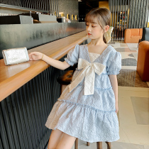  Girls  dresses summer 2021 new Western style childrens summer girls princess skirt girls big boys college style skirt