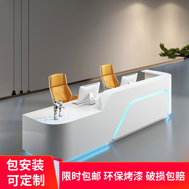 Company paint front desk simple modern desk curved beauty salon cashier hotel bar custom
