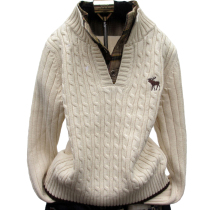 Spring autumn and winter childrens cotton sweater boys fake two pieces of medium and large childrens clothing baby solid color sweater pullover thread