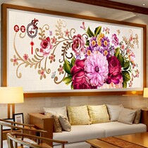 New 5D shaped diamond flower blossom rich peony flower brick stone show large diamond cross stitch Diamond painting full living room