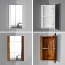  Solid wood corner mirror cabinet Mirror box Bathroom Bathroom Triangle mirror Right angle wall-mounted wall cabinet Locker