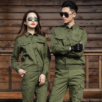 Summer work clothes Short-sleeved suit Mens and womens long-sleeved jacket tooling wear-resistant cotton labor insurance clothing thin outdoor welding