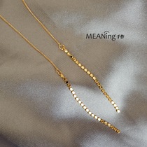 Super Shiny line long section Flow Su Xianghong Thin Earrings Female Korea Minimalist Temperament Personality Anti-Allergy Net Red Earbuds