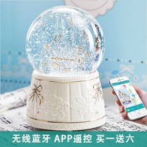  Snowflake crystal ball music box Carousel music box Bluetooth speaker Male and female friends childrens birthday Tanabata gift