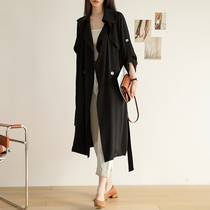 Galie Lillys thin black windsuit woman 2021 Early autumn new Chinese long style Sensation Design Sensation Jacket Spring Autumn Season