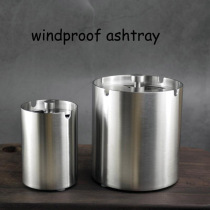 Rotating ashtray with lid Stainless steel sealed windproof ashtray bar fashion creative plus high European-style ashtray
