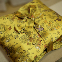  (Longyin)high-end damask piano bag hundred pattern button silk guqin clothes