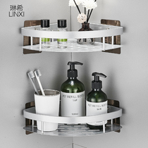 Bathroom corner shelf non-perforated toilet space aluminum storage corner frame shower tripod wall-mounted