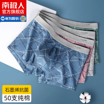  Antarctic mens underwear mens pure cotton summer thin section 2021 cotton antibacterial four-corner boxer bottoms