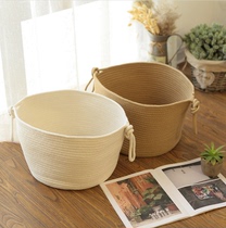 ins Nordic handmade cotton thread storage bucket Japanese woven dirty clothes basket finishing basket Children Baby toy storage bucket