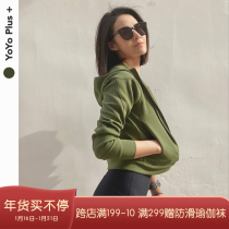 YoYo Plus short hooded jacket zipper loose fitness clothing sportswear long sleeve windproof casual cardigan