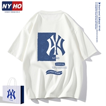NYHO combined cotton short sleeve t-shirt men summer casual couples clothing brand heavy white semi-sleeved shirt