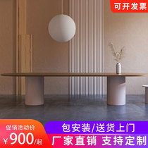 Nordic Solid Wood Conference Table Minimalist Modern Long Table Desk Oval Bench Desk Desk Office Desk Sub