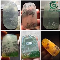 Myanmar jade raw stone processing carving jade processing design generation inlaid pure handmade carving Custom polishing