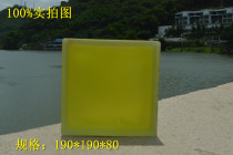 Inner color acid yellow cloud fog glass brick partition colored glass brick living room bathroom partition background wall