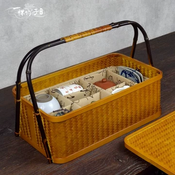 手作り 収納袋 竹細工 竹編細工籠 提籃籠 茶道 アクセサリー 工芸品