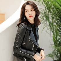 Leather leather womens short jacket autumn and winter 2020 winter new Korean version wild slim black motorcycle leather jacket