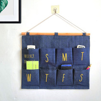Wall hanging storage bag hanging bag multi-layer multi-pocket creative dormitory debris storage wall-mounted wall door rear hanging pocket