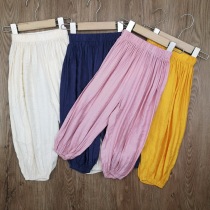 90-110 Summer Thin girls anti-mosquito pants Childrens light cage pants Children Harun pants baby cool sports trousers