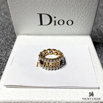 2021 New Fashion letter ring female tide European and American retro old Pearl personality fashionable ring food ring