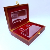 2022 Games Commemorates the banknote commemorative coin protective case Two banknotes Two coins to the banknote collection Box Banknote Box Packing Empty Wooden Box