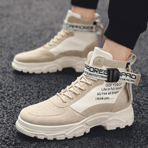 Mens shoes summer Korean version of the trend British style high-top versatile tooling Desert help casual retro Martin boots men