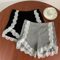 Spring Autumn Lace Insurance Pants White Beat Bottom Pants Women Summer Thin Outside Wearing Shorts Anti Walking Light Pure Cotton Safety Pants Summer