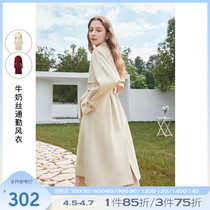 Three colors 2022 Early spring new Korean version Leisure single row buttons in long wind clothing Temperament Wind fashion jacket Women