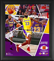 Spot LeBron James Los Angeles Lakers James official limited poster with game ball