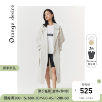 Orange Desire card with its colour windcoat jacket 2022 spring new casual blouses with a small crowdsourced design