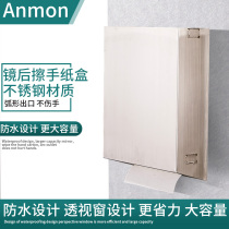 304 Behind the mirror toilet paper towel holder Toilet mirror stainless steel hidden concealed embedded toilet paper holder tissue box