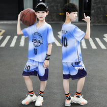 Boy summer clothes basketball suit suit 2022 new children short sleeve speed dry training jersey boy breathable loose movement