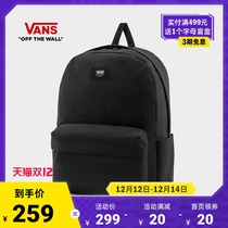 (Double 12)Vans Vans official black sports casual mens and womens backpack backpack