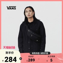  (New fashion)Vans official black classic LOGO men and women couple fanny pack messenger bag