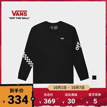(National Day) Vans Fans official checkerboard LOGO men and women couples long sleeve Big version trend T-shirt