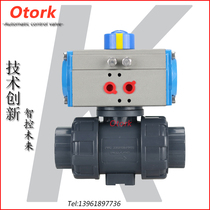 Pneumatic plastic ball valve UQ621F-10S UPVC PVC pneumatic ball valve DN15 20 25 32 40 50
