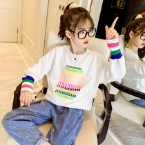 Girls bottoming shirt spring and autumn thin 2021 new foreign style white children's T-shirt long sleeve children's autumn coat tide